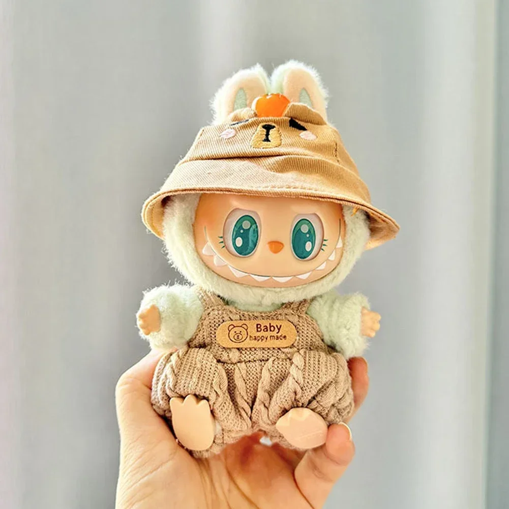 [Clothes only] For 17 CM Labubu clothes outfit baby clothes bubble overalls and hat set