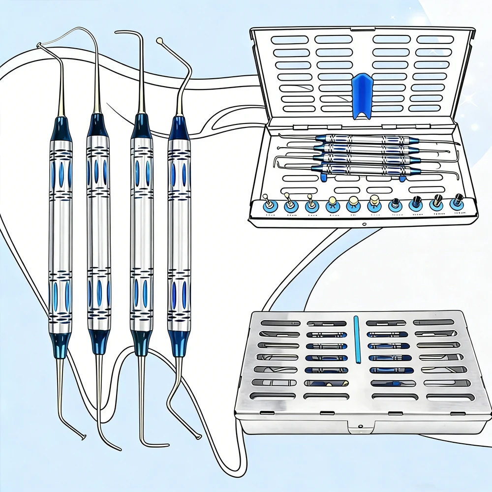 

Dental Sinus Lift Kit w Drills Stopper Elevator Graft Tools Membrane Instruments for Maxillary Augmentation