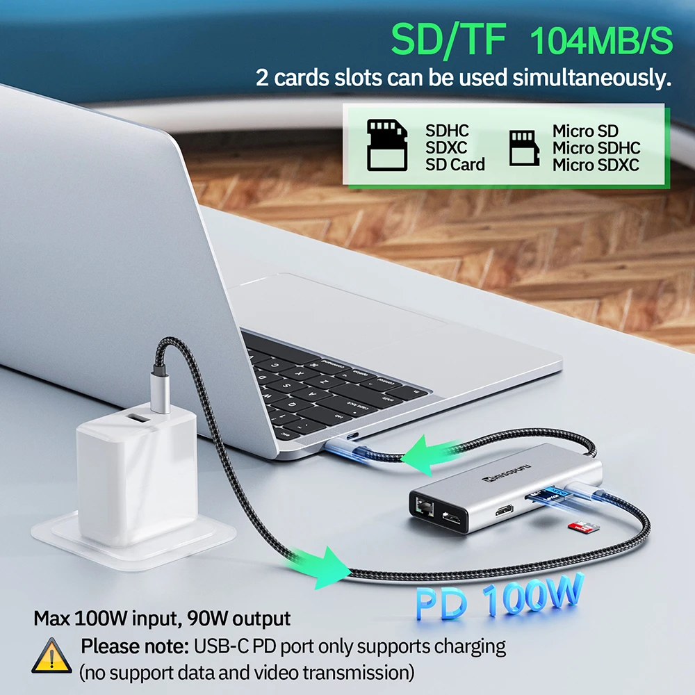 Minisopulu-концентратор USB C 4K 2 HDMI USB Тип C к DP RJ45 Мульти USB A порты PD 100 Вт SD/TF Mic/аудио адаптер для Windows ноутбука USB типа 3.0 USB HUB