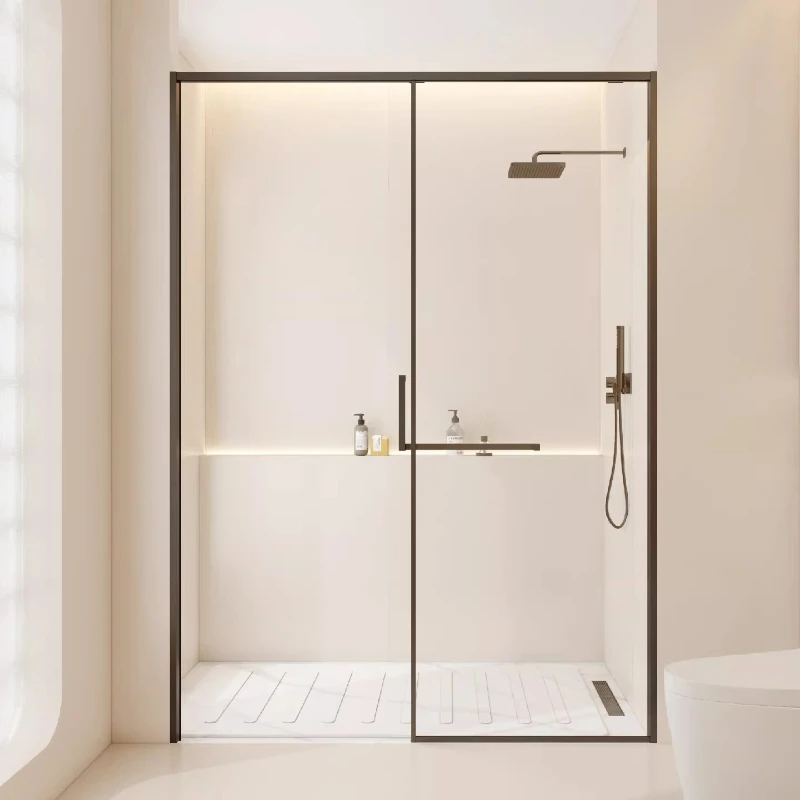 Household Bathing Sunken Shower Room Barrier-free Sliding and Pulling Dry and Wet Separation Partition Glass Sliding Door