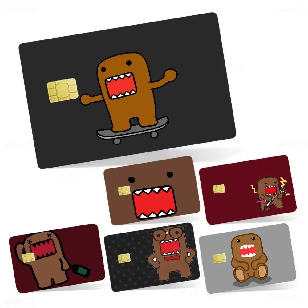 

Cool Cute Domo-kun kawaii Card Stickers Small Waterproof Chip 4PCS Card Sticker Anti-Scratch