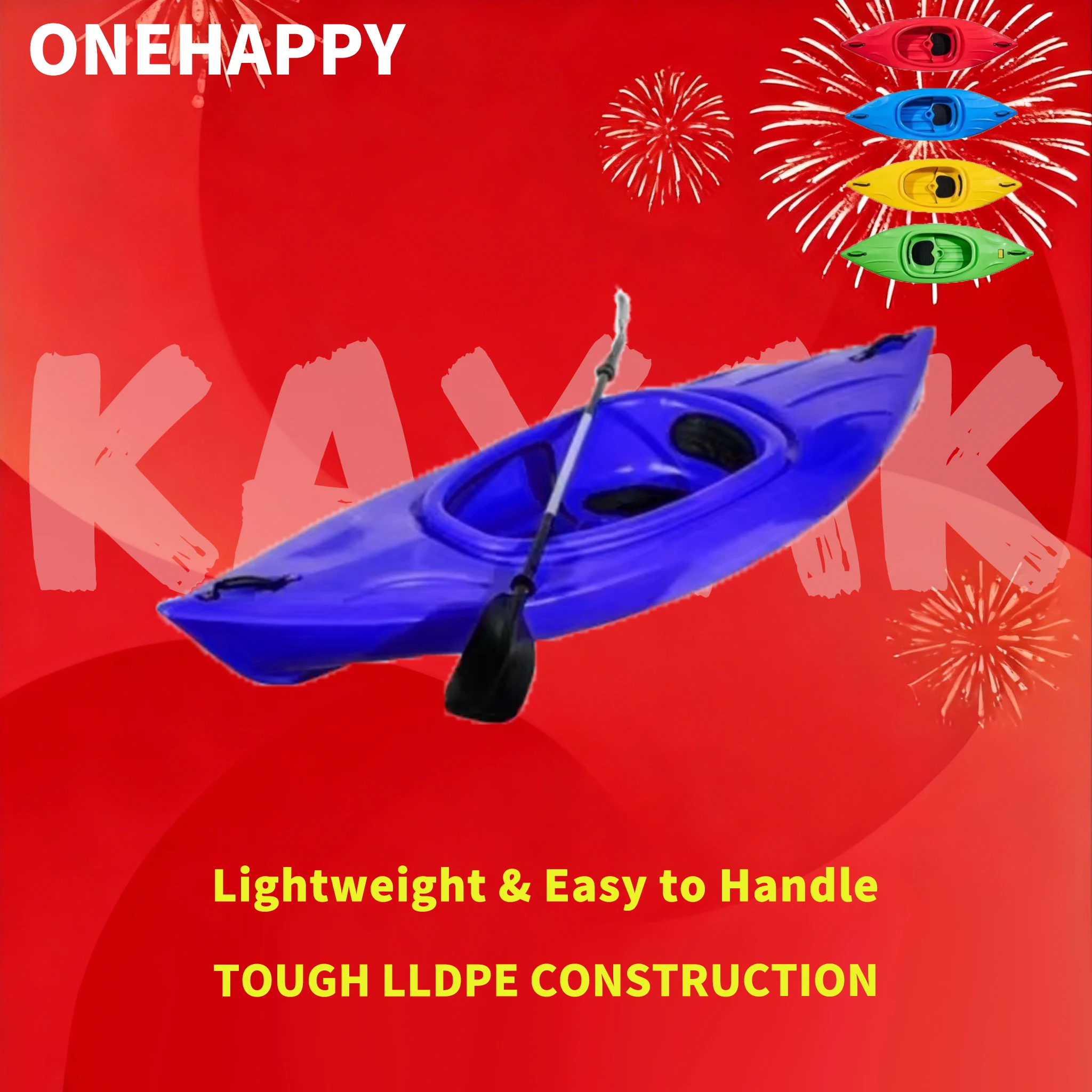 

Легкий одиночный каяк 2,64 м LLDPE, прочное каноэ для спокойного отдыха на воде, рыбалки, использования в реке с алюминиевым сиденьем, износостойкое