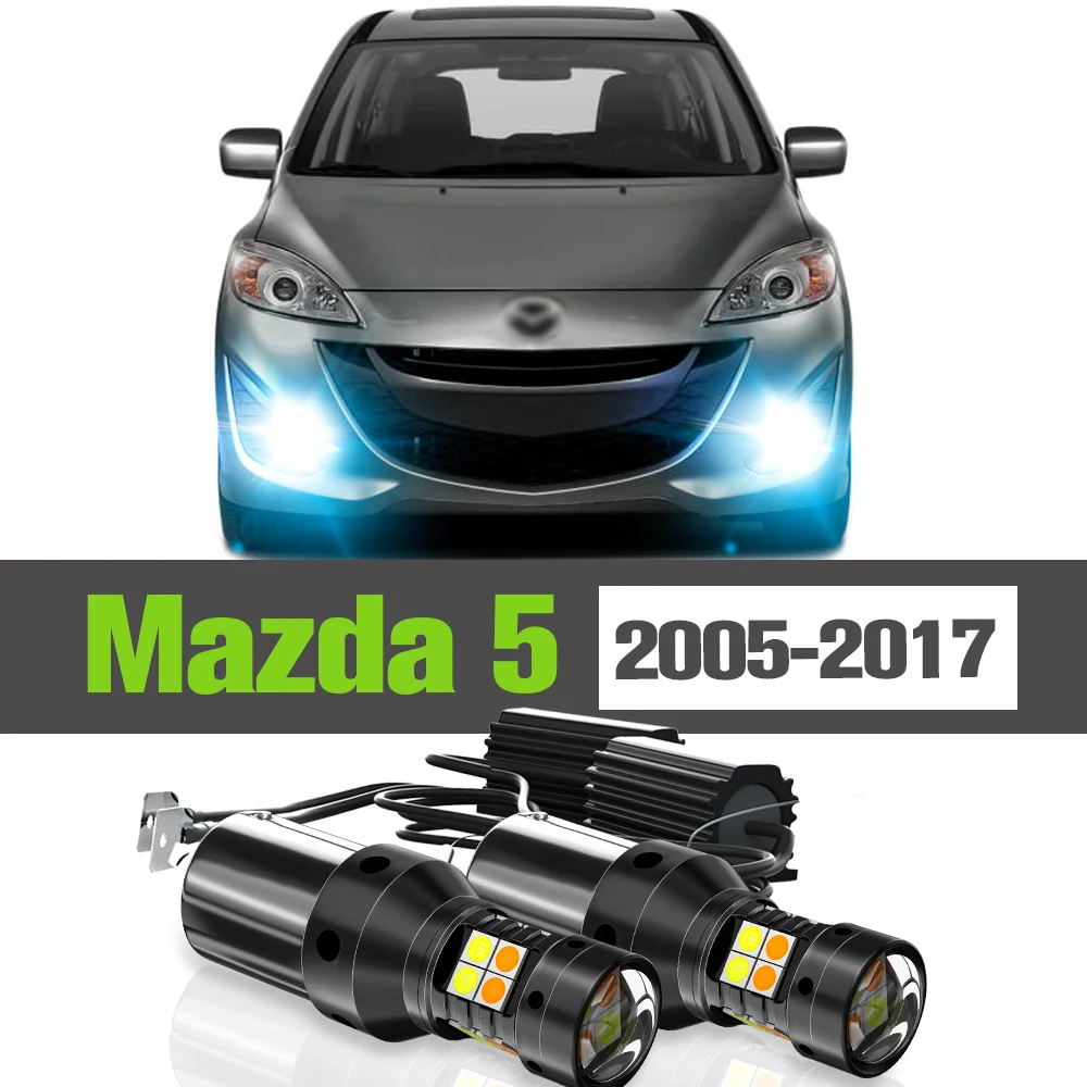 

2x LED Dual Mode Turn Signal+Daytime Running Light DRL Accessories Lamp For Mazda 5 2005-2017 2009 2010 2011 2012 2013 2014 2015