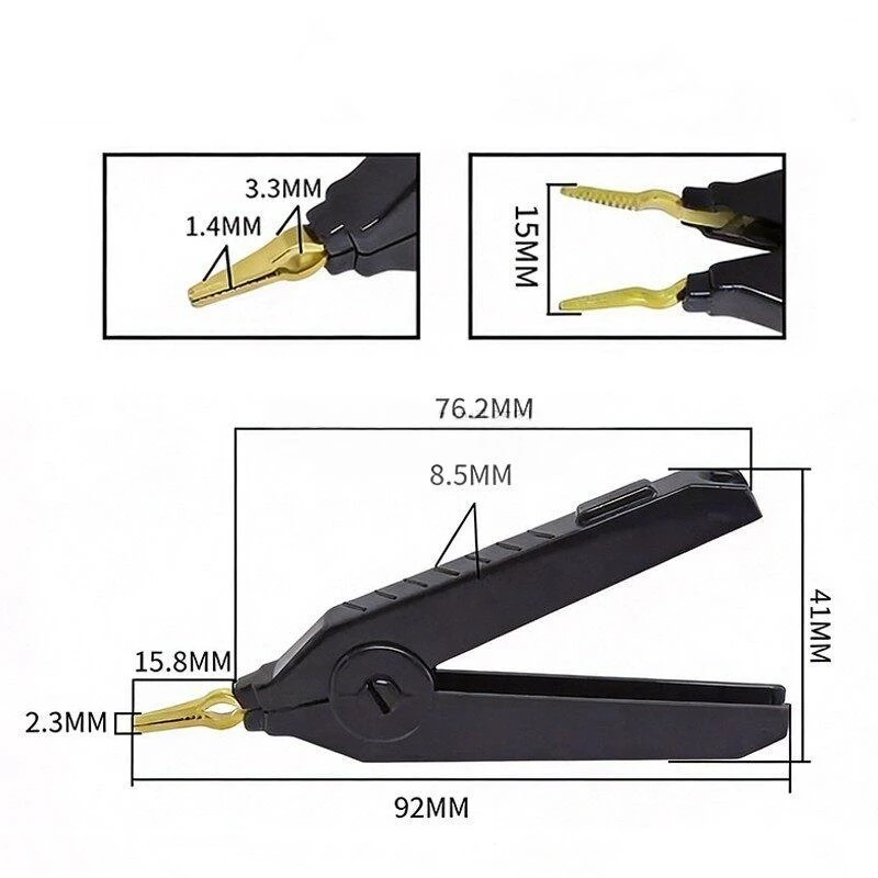 1PCS 20A Pure Copper LCR Kelvin Test Clip large alligator clip positive and negative flat resistance bridge clip