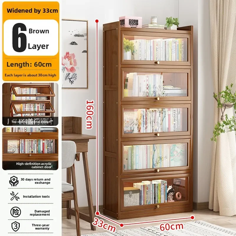 Multi-functional Household simple bookshelf shelf floor-to-ceiling children's study bookcase wall storage cabinet