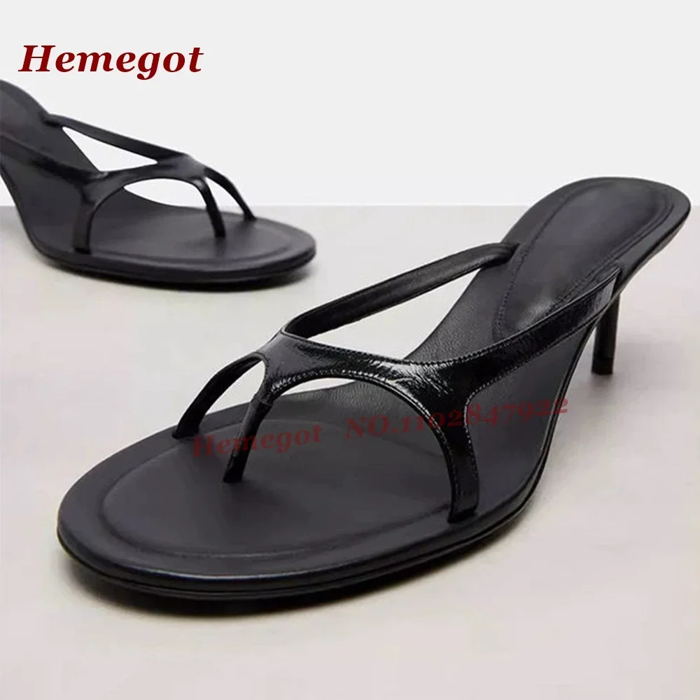 Side Air Patchwork Solid Women's Slippers Black Clip-Toe Kitten Heels Slippers Outside Casual Concise Shoes Summer 2026 New Sexy view 2