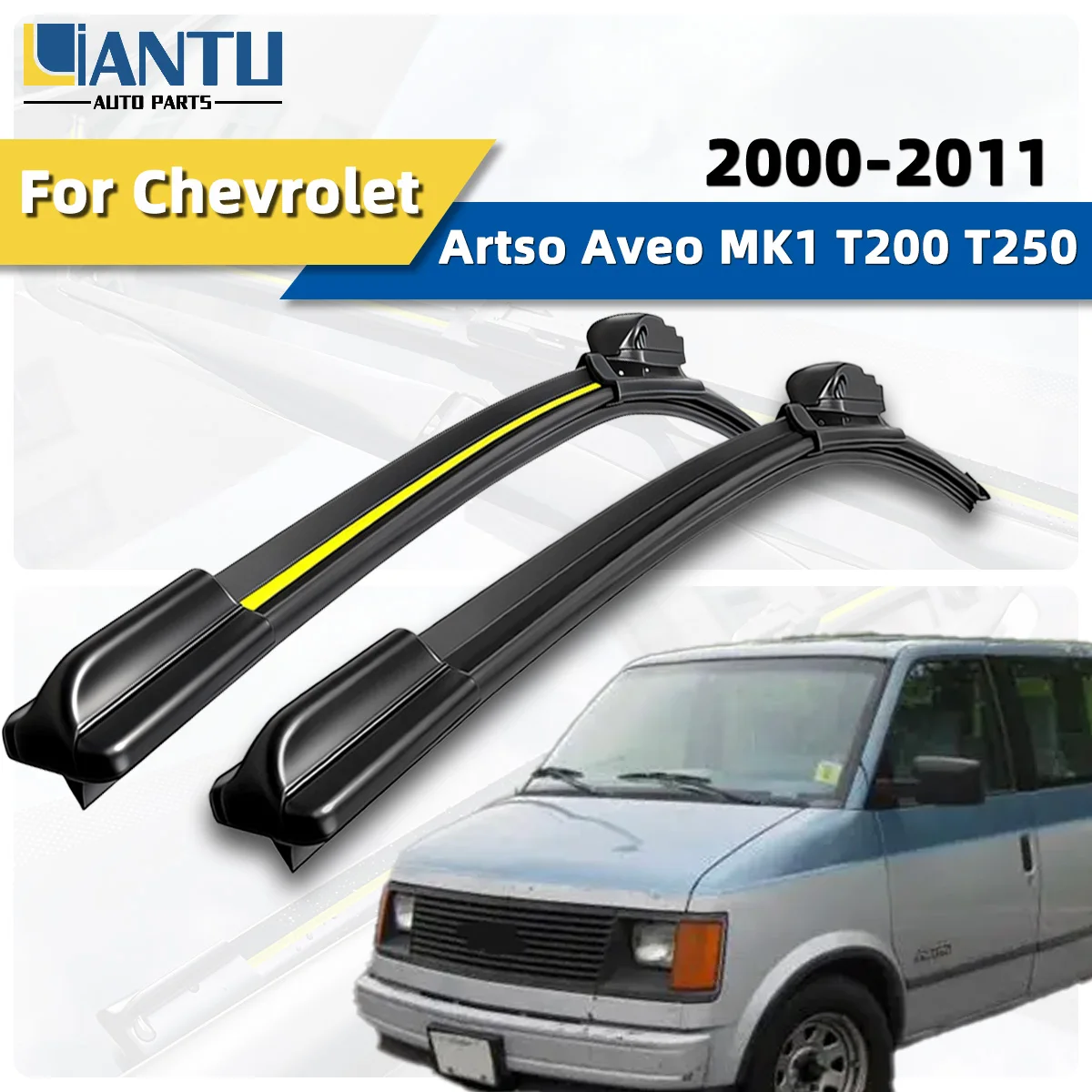 

2PCS Front Wiper Blades Wiper Fit For Chevrolet Artso Aveo MK1 T200 T250 2000-2011 Durable High Quality Wiper Car Accessories
