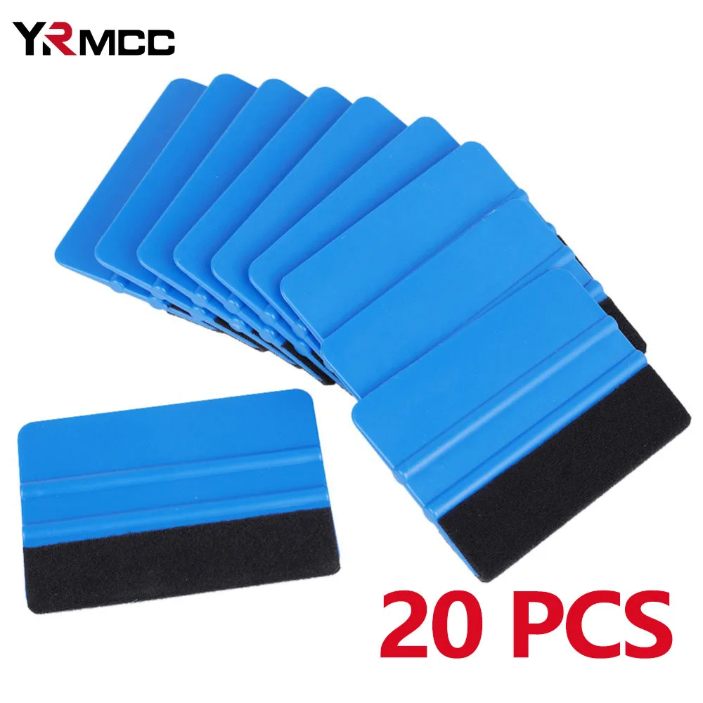 20Pcs Car Scraper Auto Styling Vinyl Carbon Fiber Window Remover Cleaning Squeegee Wash with Felt Squeegee Tool Film Wrapping