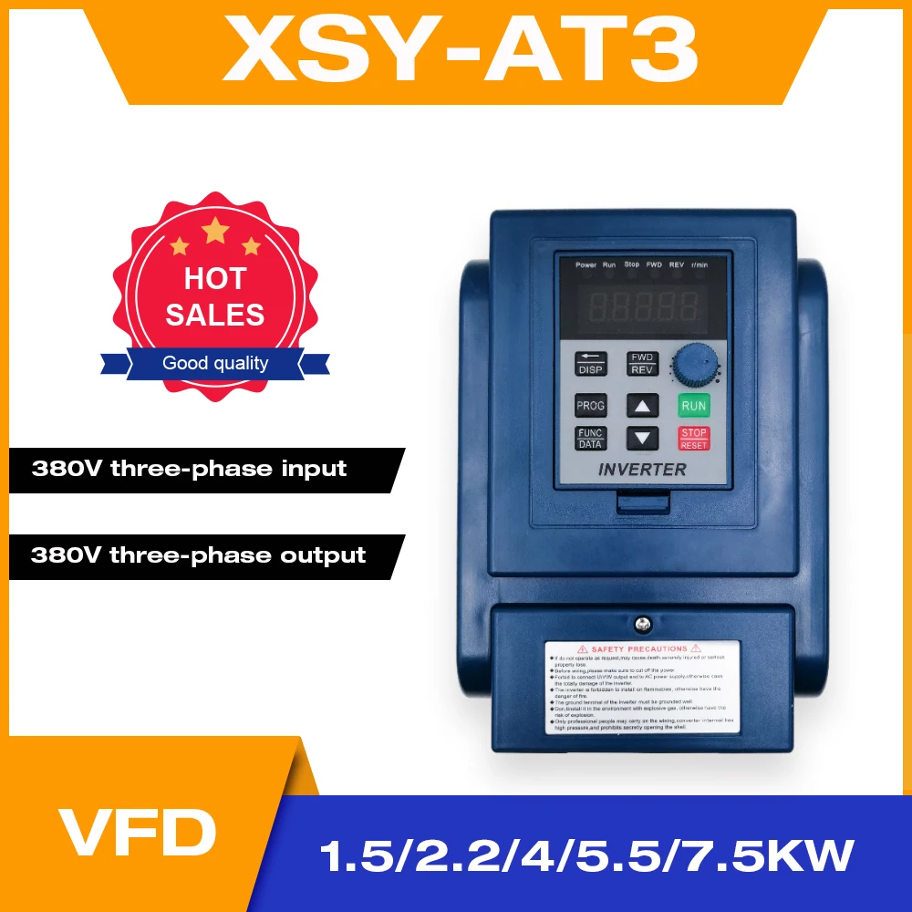 

VFD AC 380V 750W/1.5kW/2.2KW/4KW Variable Frequency Drive 3-Phase Speed Controller Inverter Motor VFD Inverter pay ship XSY-AT3