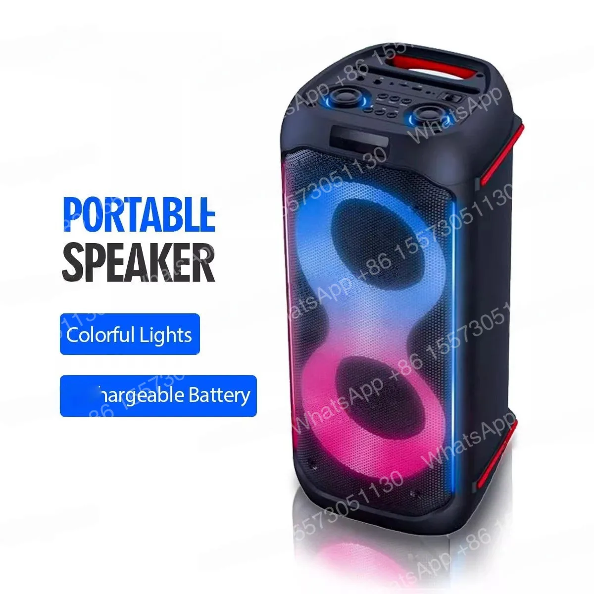 Dual 8-inch ultra long standby party speakers with switchable effects at any time
