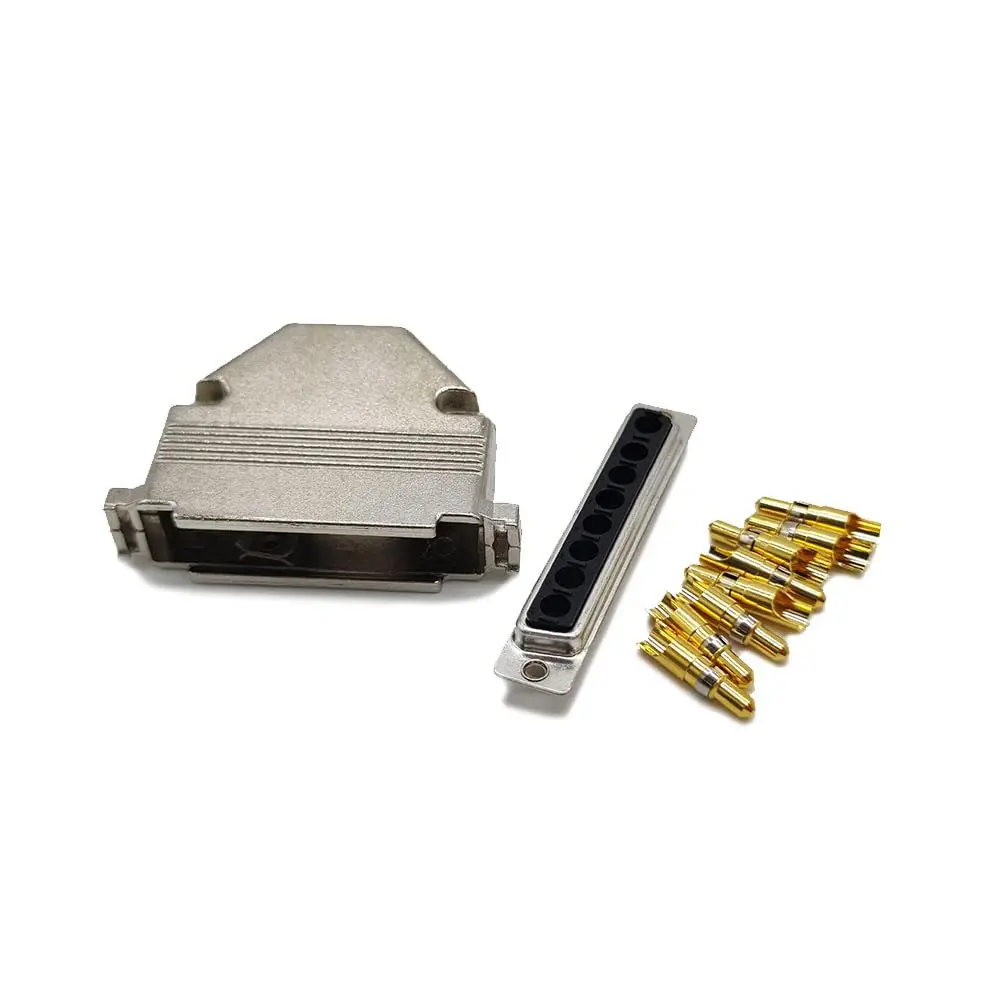 D-sub 8W8 Male Connector Straight Type Solder with Machine Pin Metal Shell