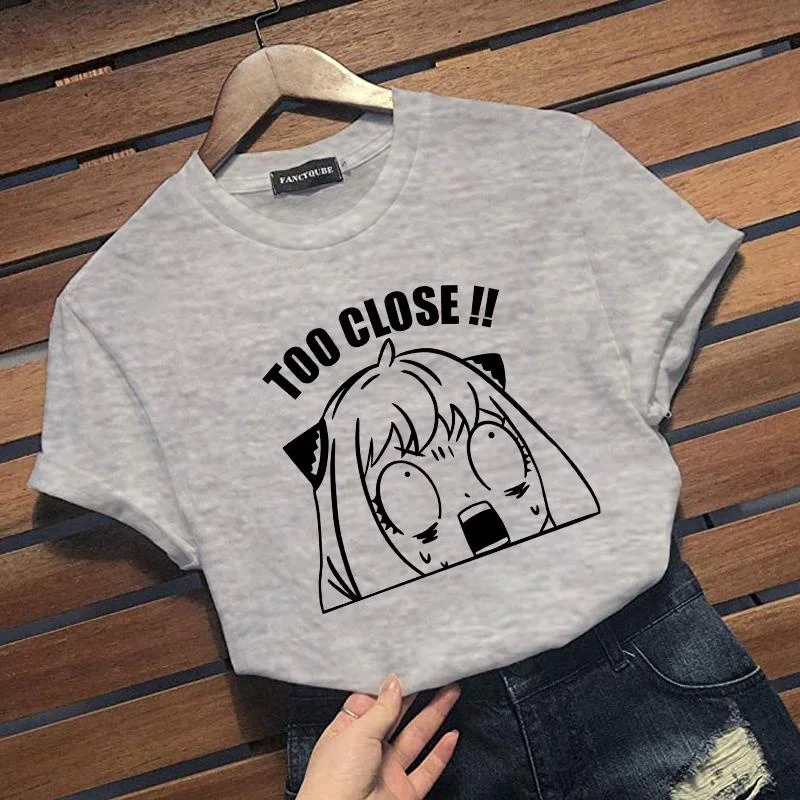 Funny Funny Anya Forger Harajuku Casual T-Shirt Girls Anime Comfortable Loose Round Neck Short Sleeve Shirt Tops