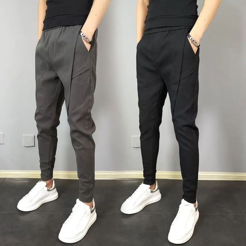 

Men's Summer Casual Trousers Trendy Sports Pants Slim Fit Color Blo Small Footed Harlan Pants Youth Active Sle All Season