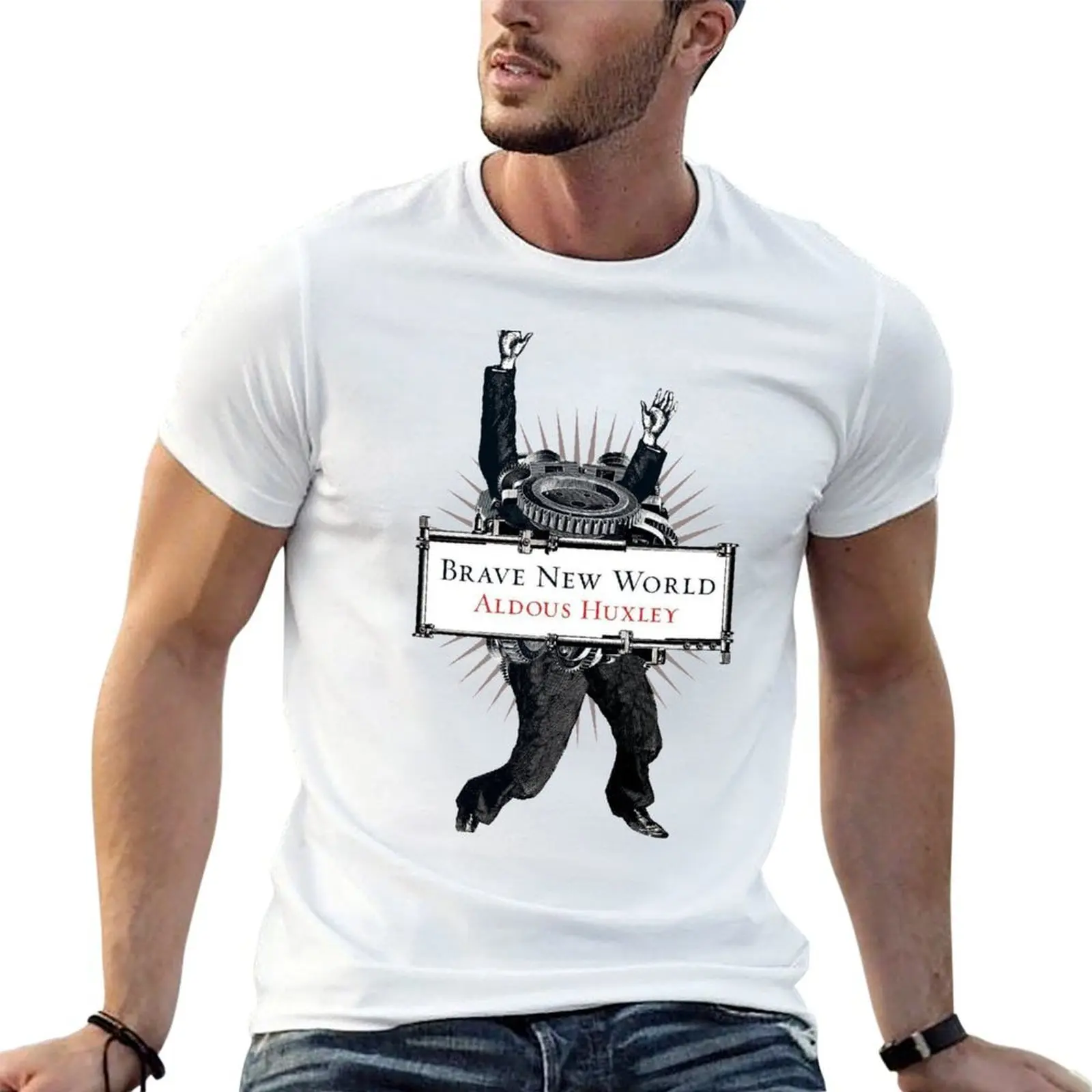 Brave New World - Aldous Huxley Cover T-Shirt man t shirt cotton t shirts for man cotton soft T-Shirt