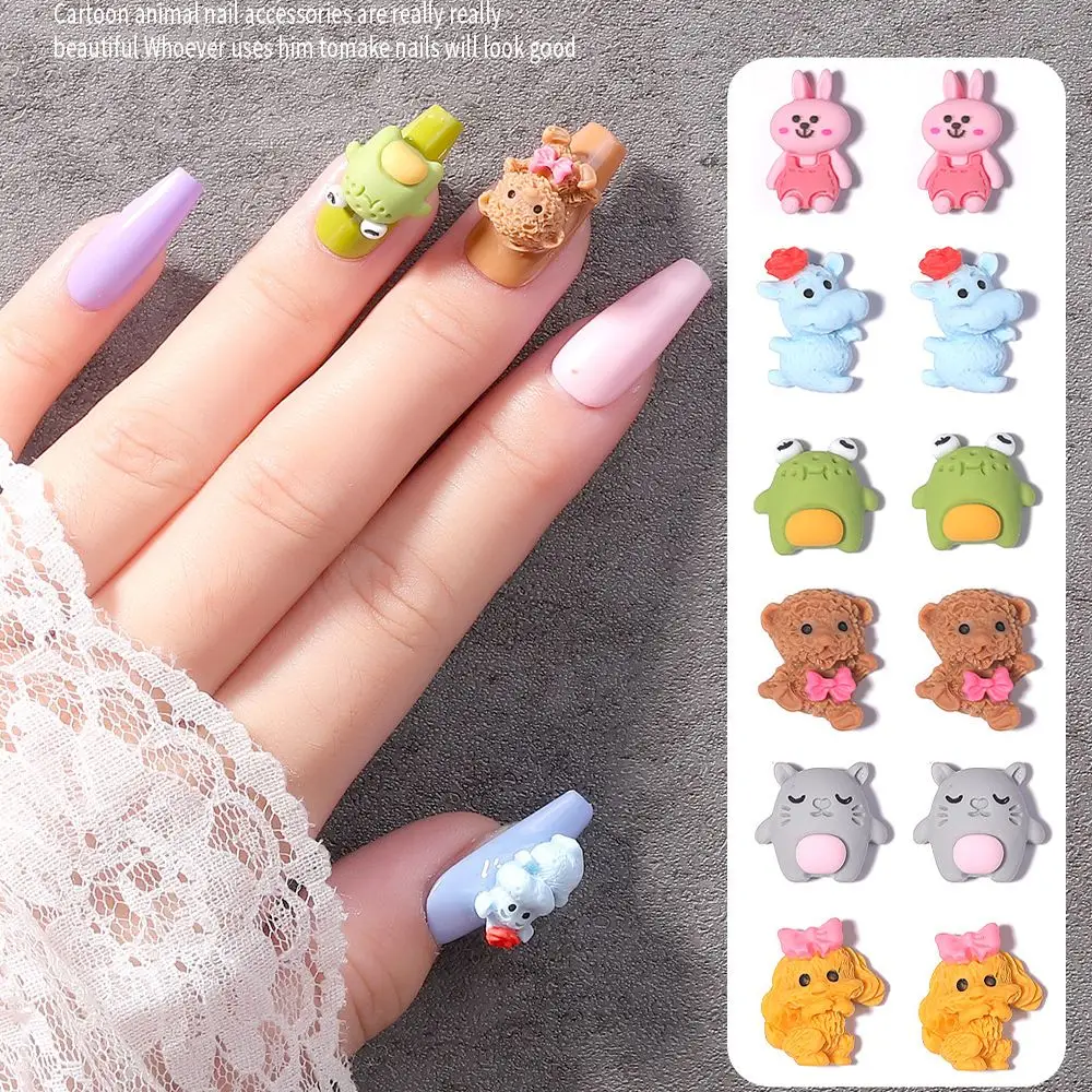 Bear DIY Manicure Accessories Animal Fashion Design Rabbit Nails Charms 3D Nail Decoration Nail Rhinestones Nail Art Jewelry