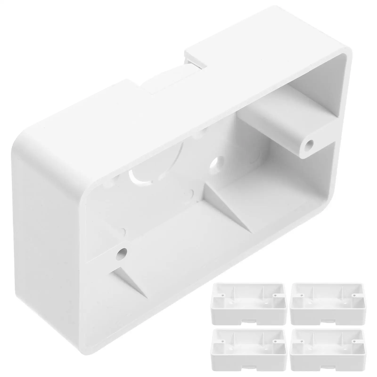 5pcs Wall Switch Sockets Durable Electric Outlet Boxes Power Supply Abs Surface Mount Junction Box Wall Mounted
