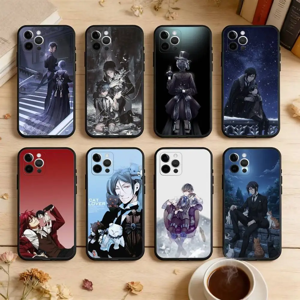 

Anime B-Black B-Butler-EER Phone Case For iPhone 17,16,15,14,13,12,11 Plus,Pro Max,XS,Soft Silicone Black Cover