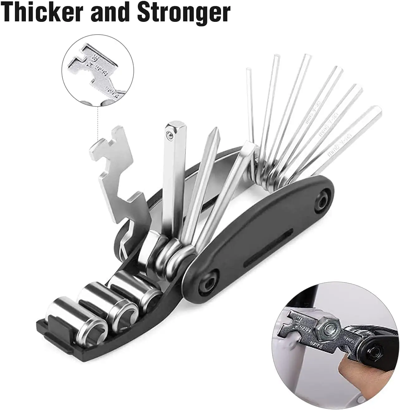 Multi Fuctional Tool 16 in 1 - Bike Tool Kit - Repair Kit for Bike, Mountainbike, E-Bike - Bicycle Mutli Set image 6