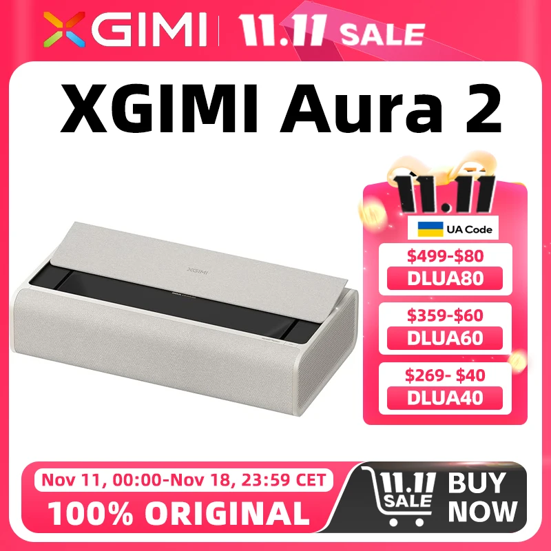 XGIMI Aura 2 UHD 4K Ultra Short Throw Projector for Home Theater Global Version 2300 lSO Lumens NEW Ultra Short Throw Technology