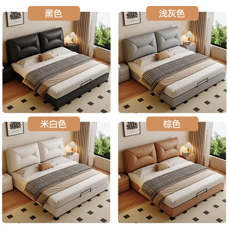 1.8 meters double bed master bedroom marriage bed small apartment 1.5 leather art bed