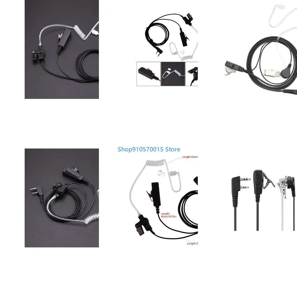 B95C Effectively 2Pin PTT MIC Earbud Headsets for Kenwood TYT UV5R, UV5RA, Radio