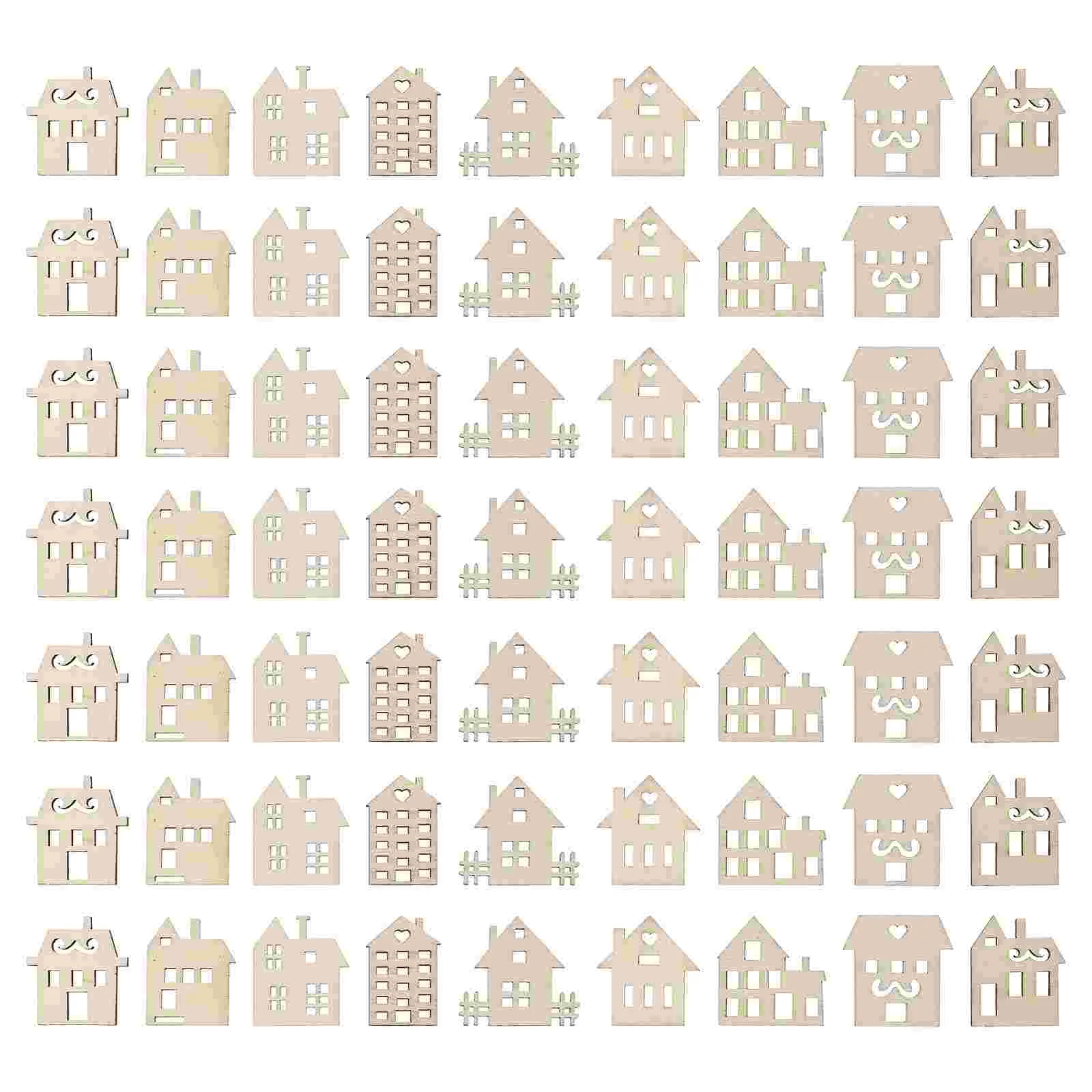 100 Pcs Toy Set House Doodle Wood Chips Child Kids Toys Wooden Children DIY Supplies