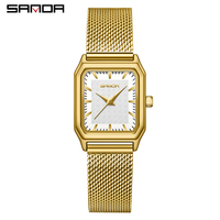 Sanda Top Brand Trendy Elegant Design Rectangle Dial Water Resistant Quartz Movement Business Women Arrival Analog Wrist Watch