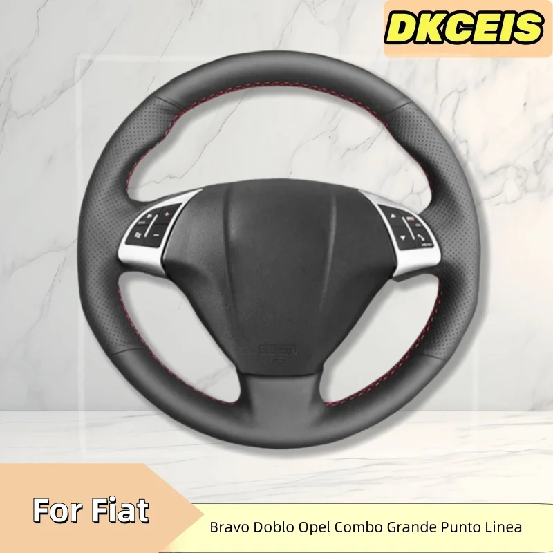 Car Steering Wheel Cover Faux Leather For Fiat Bravo Doblo Opel Combo Grande Punto Linea Qubo Steering Wheel Braiding Cover