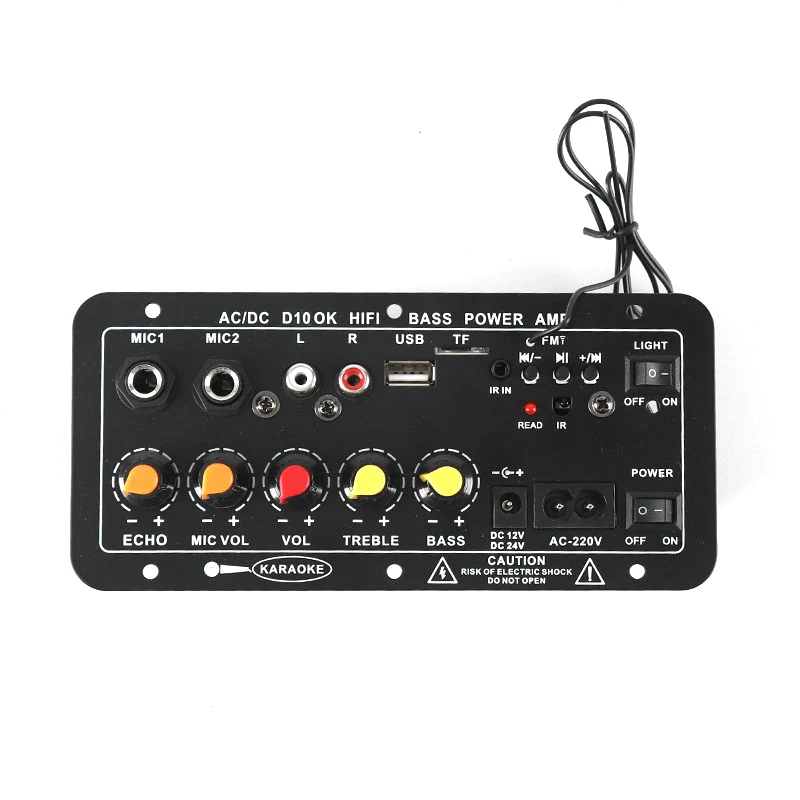 Power Amplifier Board Built-in Bluetooth 220v 12v 24v for 8-12inch Speaker Subwoofer Universal Aux Tf Card Audio Amp Module