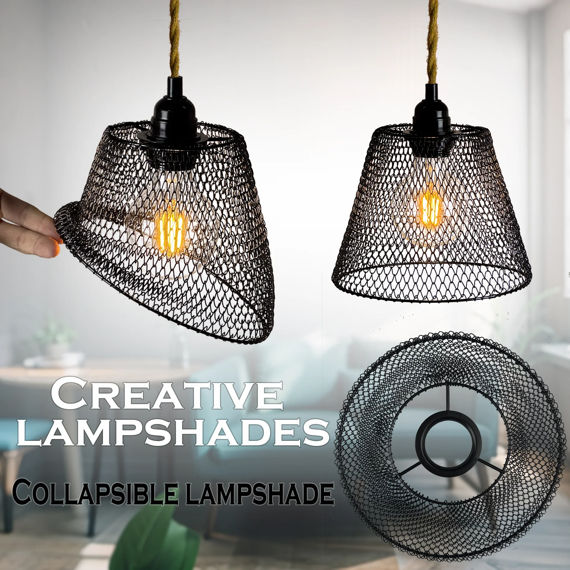 

Современный декоративный винтажный абажур, только абажур, складной, легко хранить и чистить, подходит для люстр и настольных ламп.