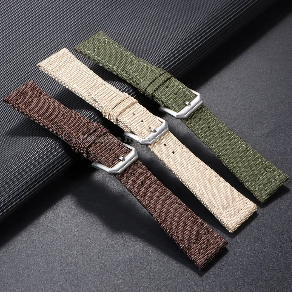 Nylon Canvas Watch Strap for IWC PILOT Watchband 20mm 21mm 22mm Fabric Bracelet Waterproof Sport Men Women Replacement Wristband