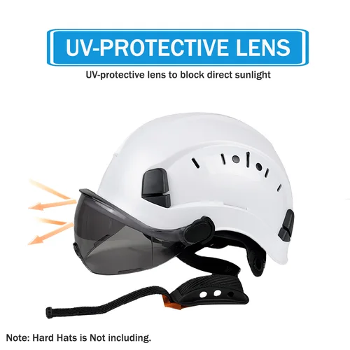 Imagen 2 del producto Accesorios para gafas de visera externa para casco de seguridad reemplazables con certificación ANSI y CE visera transparente y visera teñida