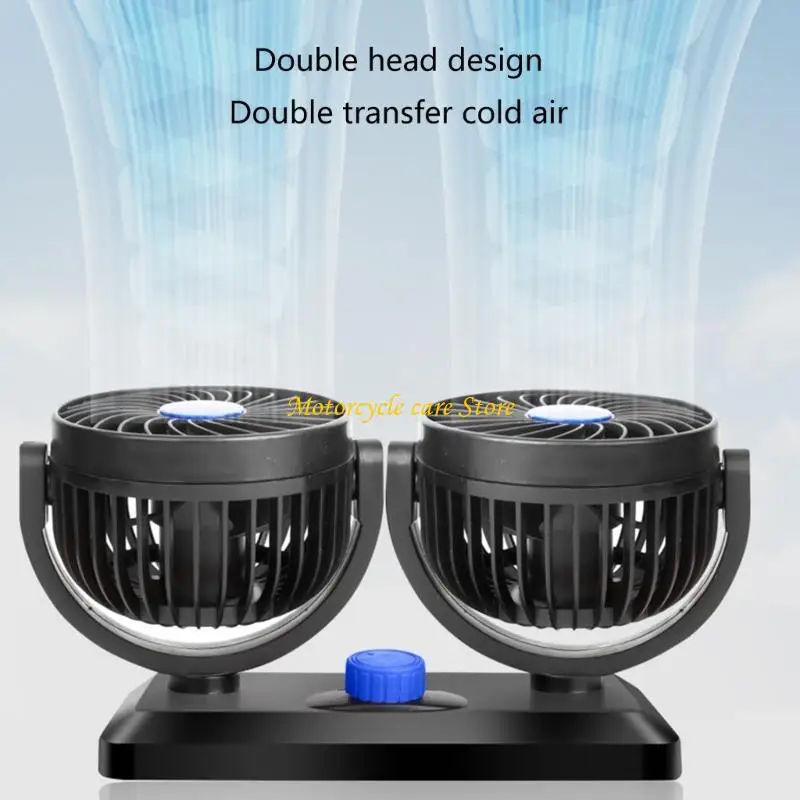 U75F Car Double Head Cooling Fan Ventilation Board Air Conditionerfor Front Dashboard