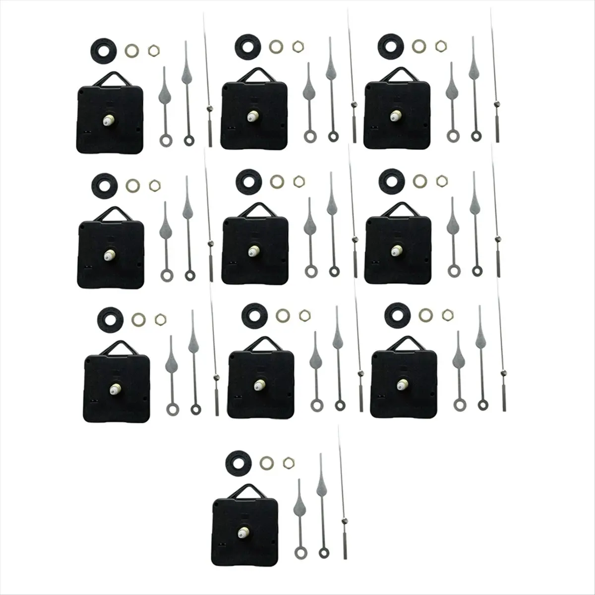Low Price 10Pcs DIY Silent Movement Mechanism Spindle Hands Sets Wall Quartz DIY Clock Movement Mechanism Repair Part Clock Kit