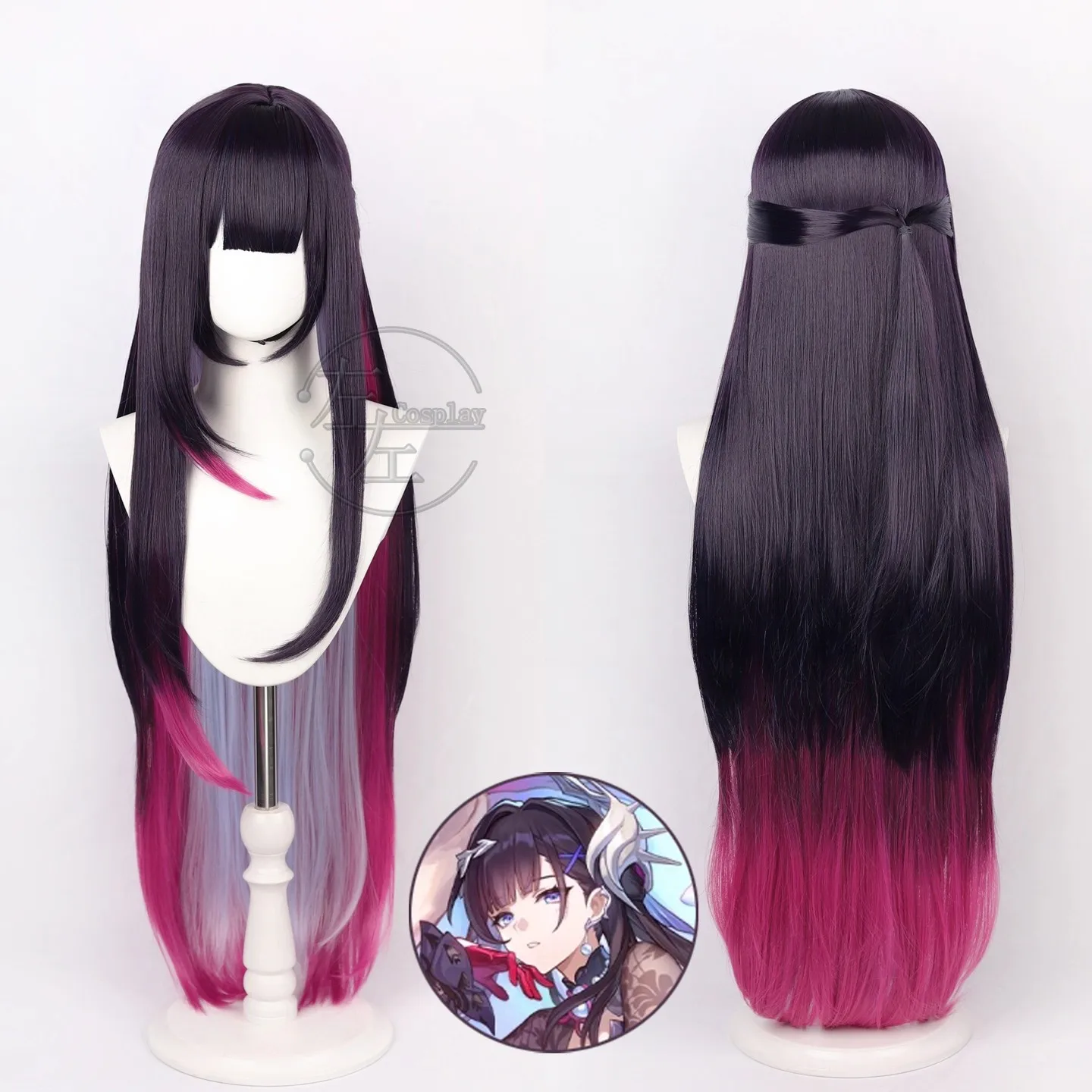 

Game Helektra Cosplay Wig Honkai Star Rail Cosplay Heat Resistant Synthetic Wig Halloween Party Role Play Hair Helektra+ Wig Cap