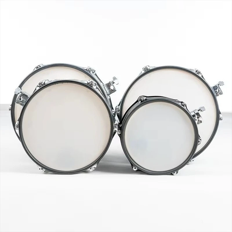 

"4-Piece Electric Drum Set - 8/10/12/12 Black Rubber Wheels, High Quality Percussion Kit with Drum Head"