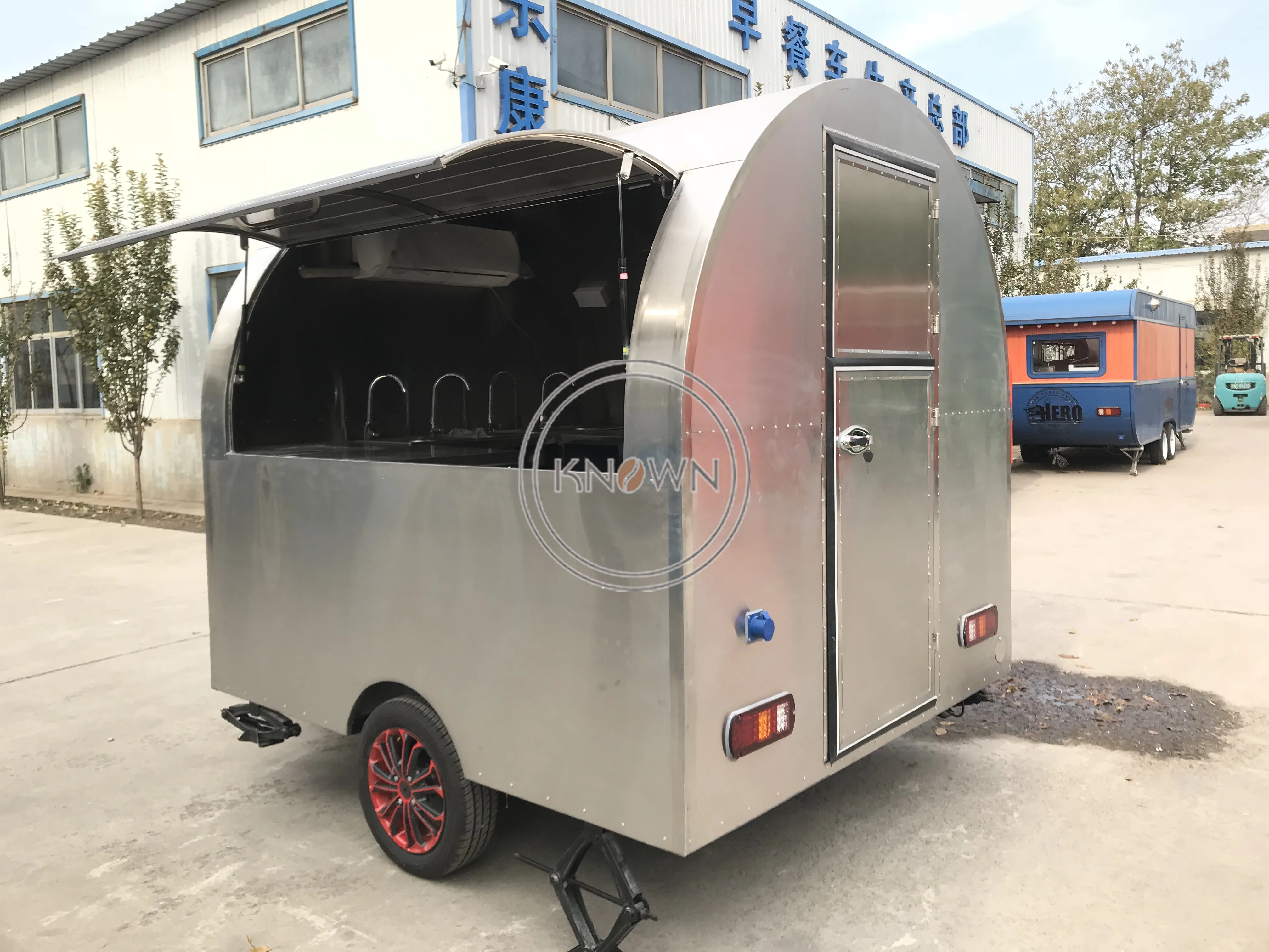 Stainless Steel Mobile Outdoor Hand Push Food Kiosk Customized Fast Food Trailer for Sale Ice Cream Hot Dog Cart