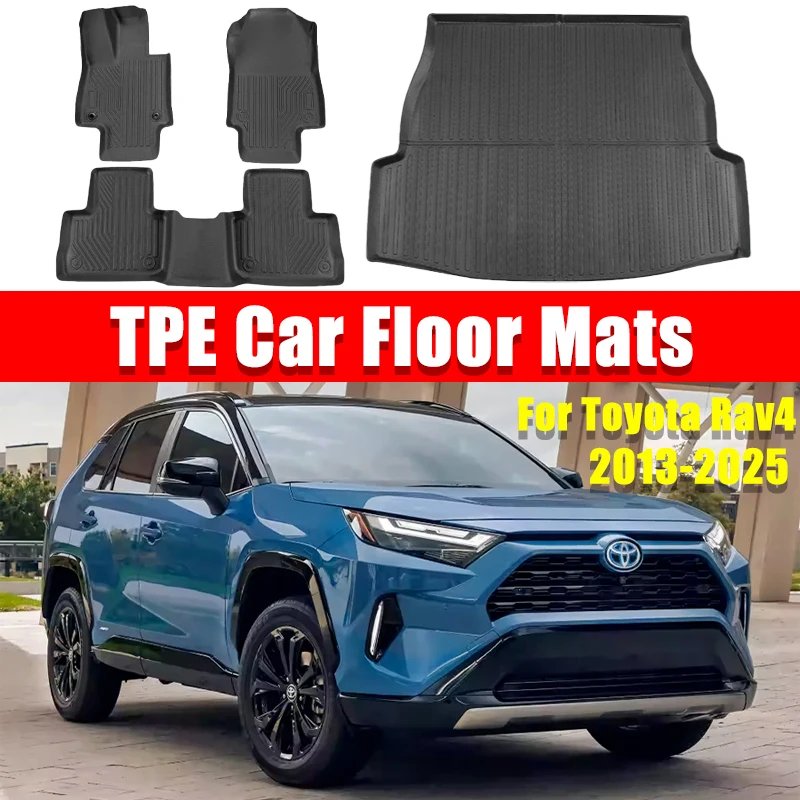 

TPE Car Floor Mats for Toyota Rav4 2013-2025 All-Weather Waterproof and Dustproof Trunk Mat Backrest Mat Car Interior Accessory