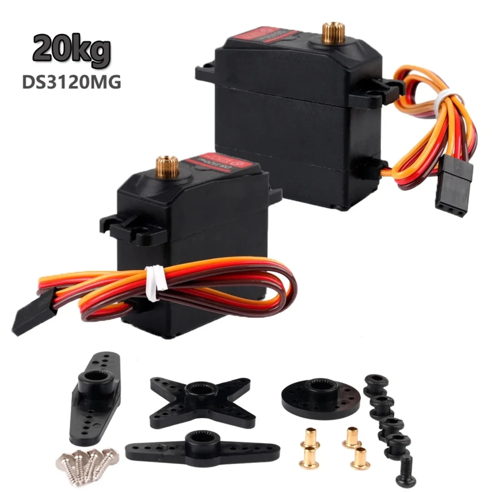 DSservo DS3120 20KG digitale servomotor met hoog koppel 180/270 °   Verstelbaar voor Robot Auto/RC Boot/Drone Arm