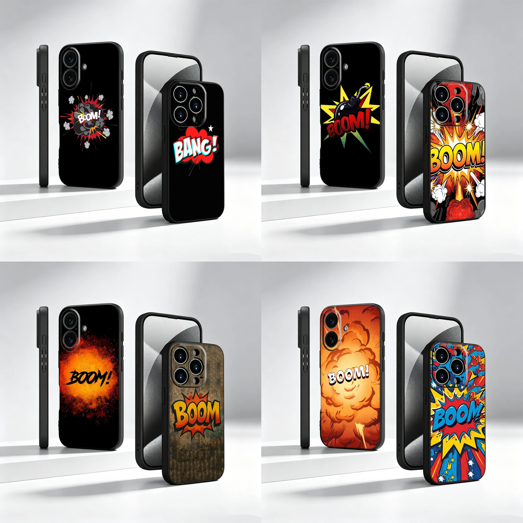 Coque de téléphone avec motif d'explosion pour Apple iPhone 18 17 AIR 16 Pro Max 16E 17E 15 14 Plus 13 Mini 12 Pro, coque en TPU