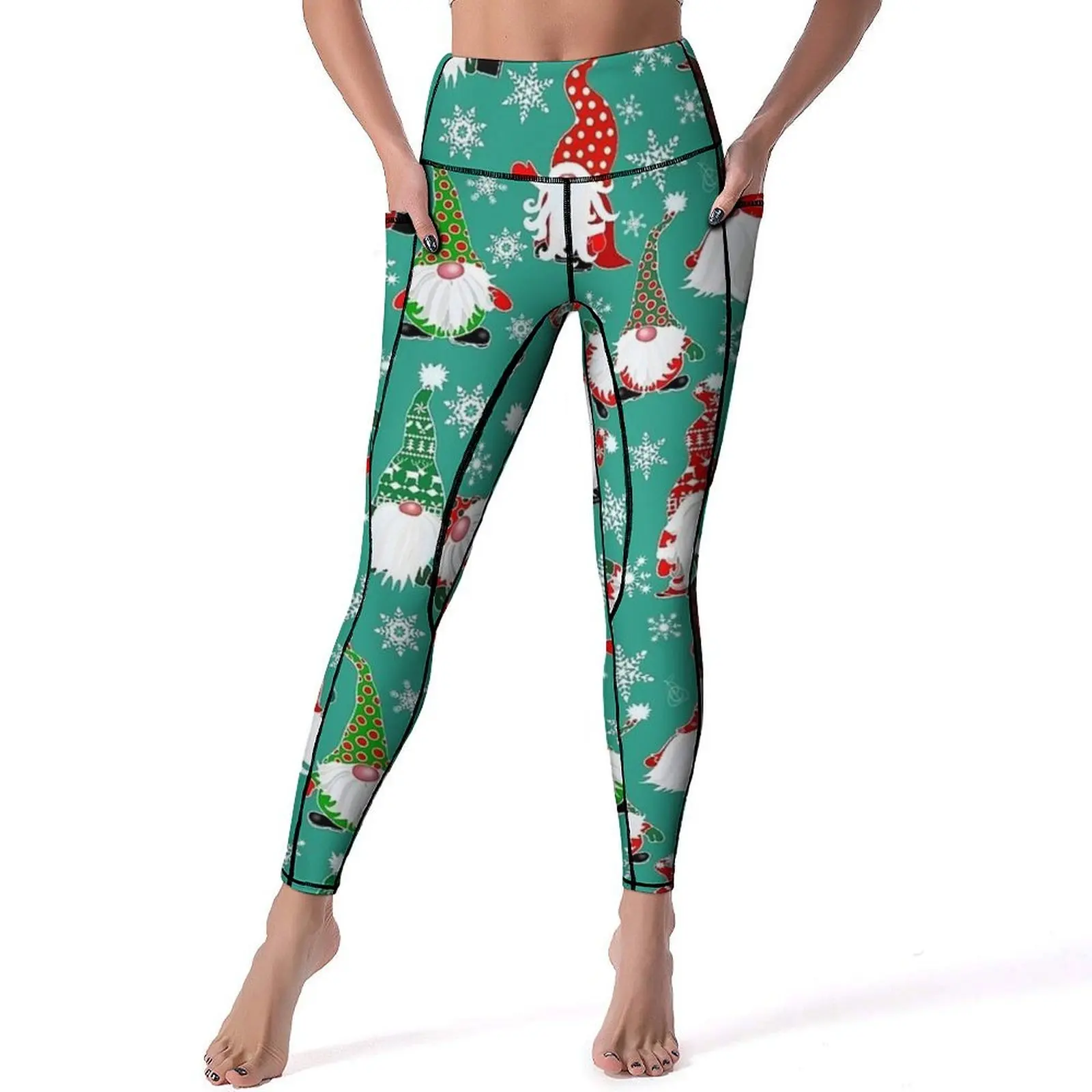 Natal gnomos leggings sexy festivo gonks push up calças de yoga doce elástico leggins senhora personalizado fitness esporte legging