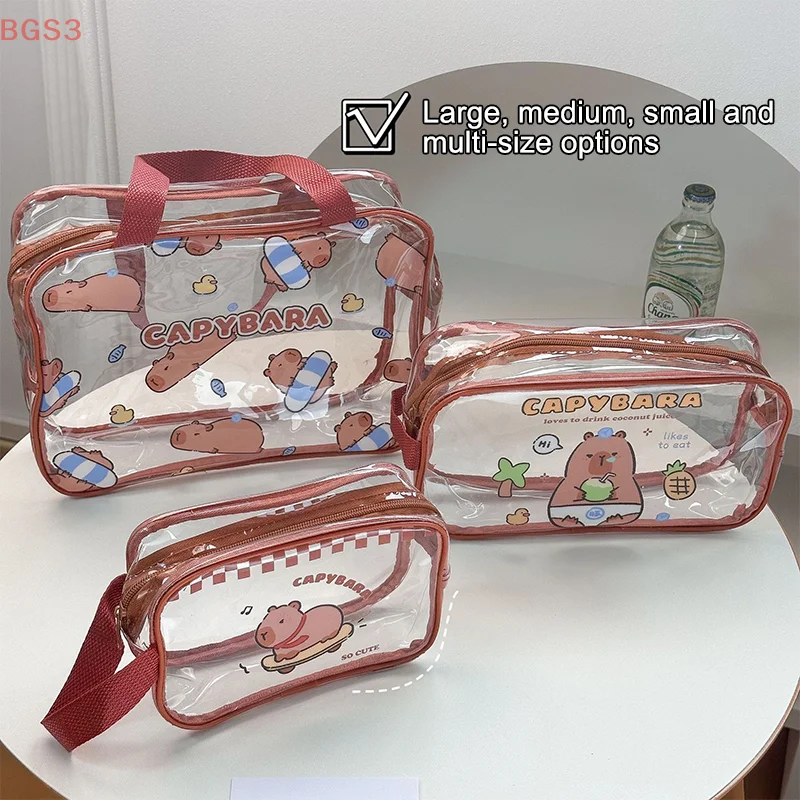 حقيبة مستحضرات التجميل الشفافة، حقائب مكياج بسيطة، سعة كبيرة، حقيبة بسحاب، حقائب تخزين للسفر، حقائب أدوات الزينة، حقيبة مكياج لطيفة