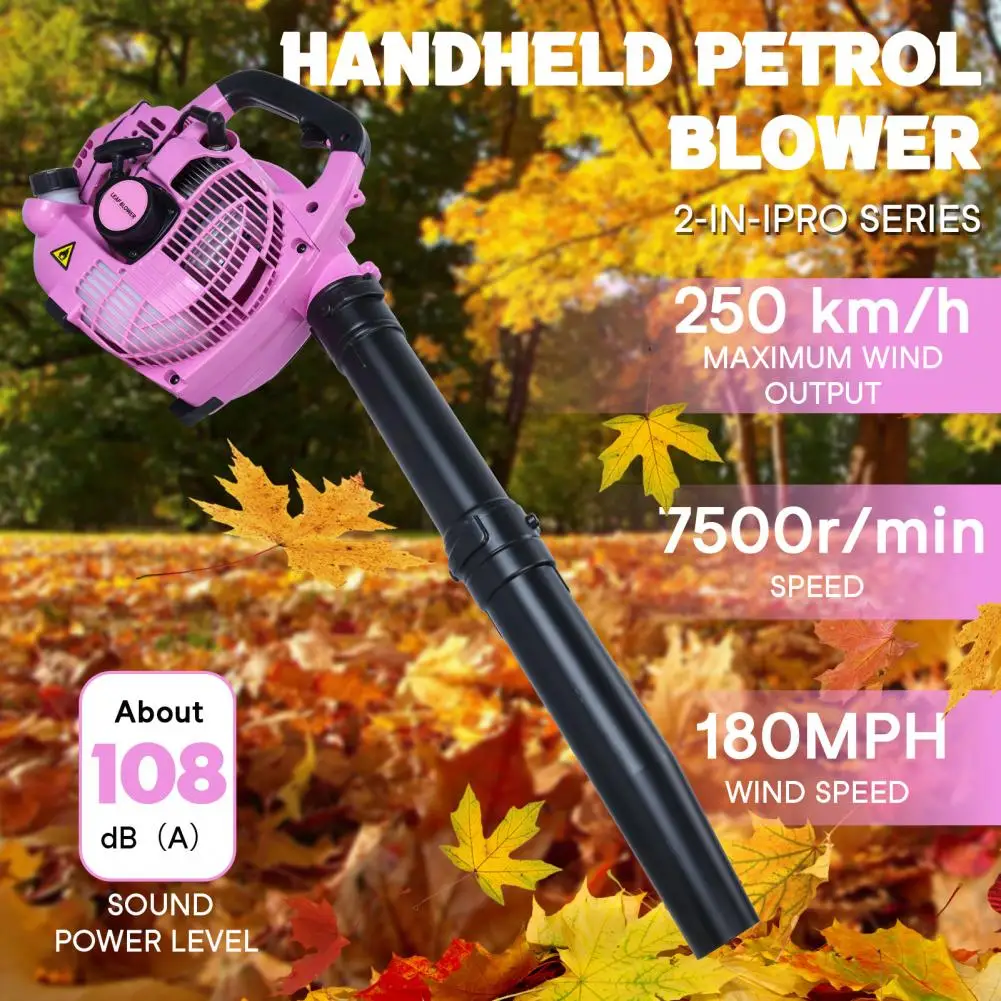 2-Stroke Handheld Leaf Blower Gas Powered Leaf Blower 26cc Handheld Gas Blower Powerful Clearing Lawn Care Snow Yard Clean