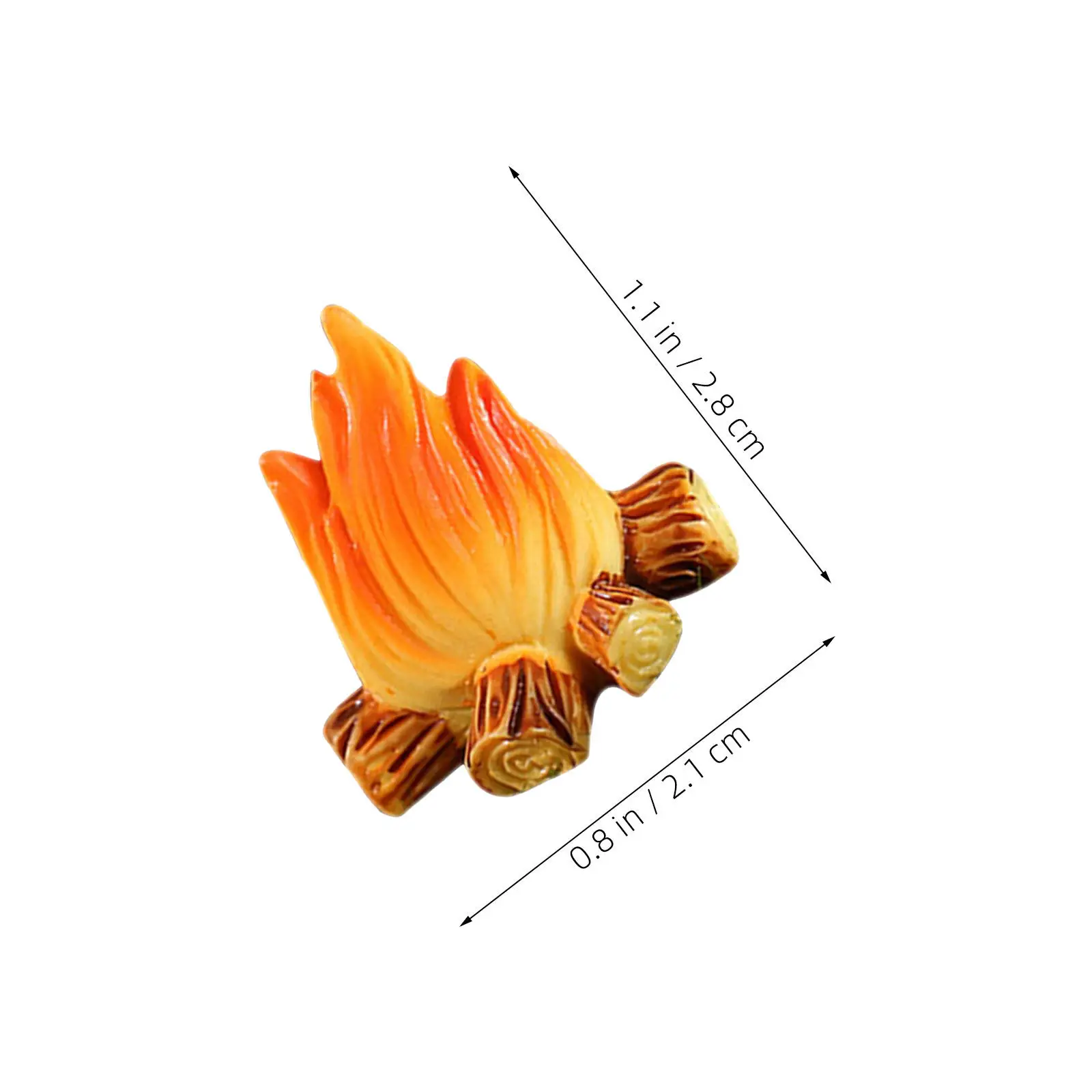 25Pcs Micro Landscape Decor Mini Resin Fire Flames for Dollhouse Campfire Scene Indoor Outdoor Party Decorations Warm Ambiance