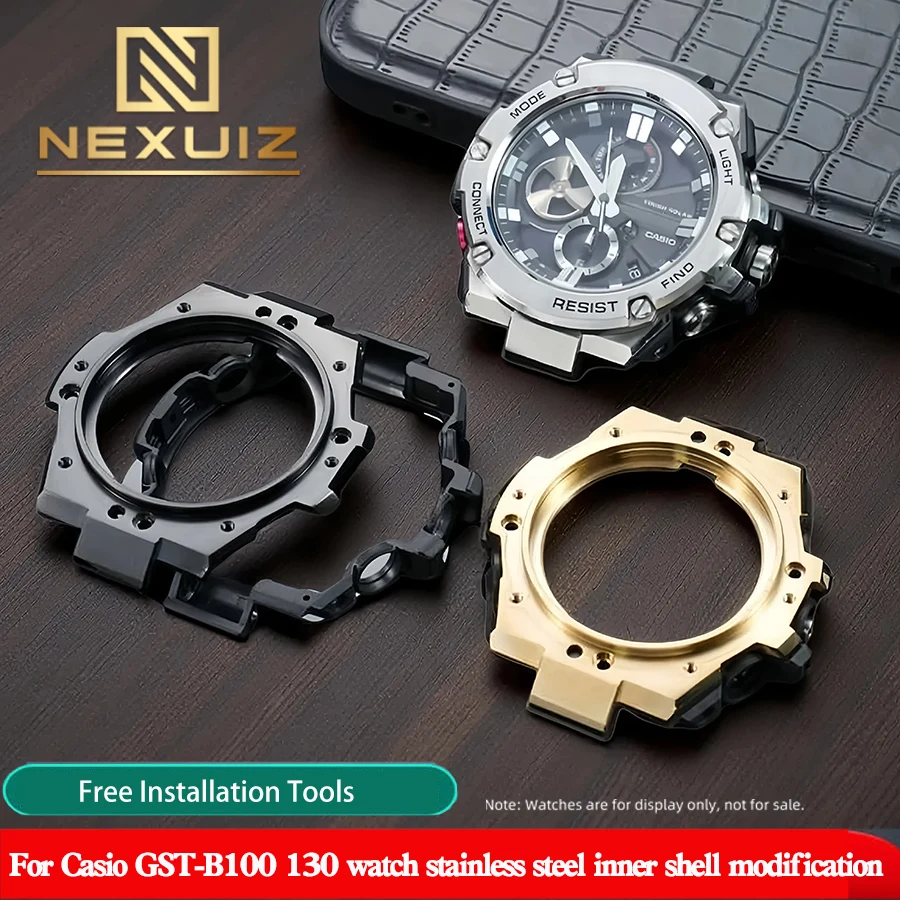 

Корпус из нержавеющей стали GST-B100 для часов Casio GST-B100 130, модификация корпуса из нержавеющей стали, аксессуары для корпуса из нержавеющей стали