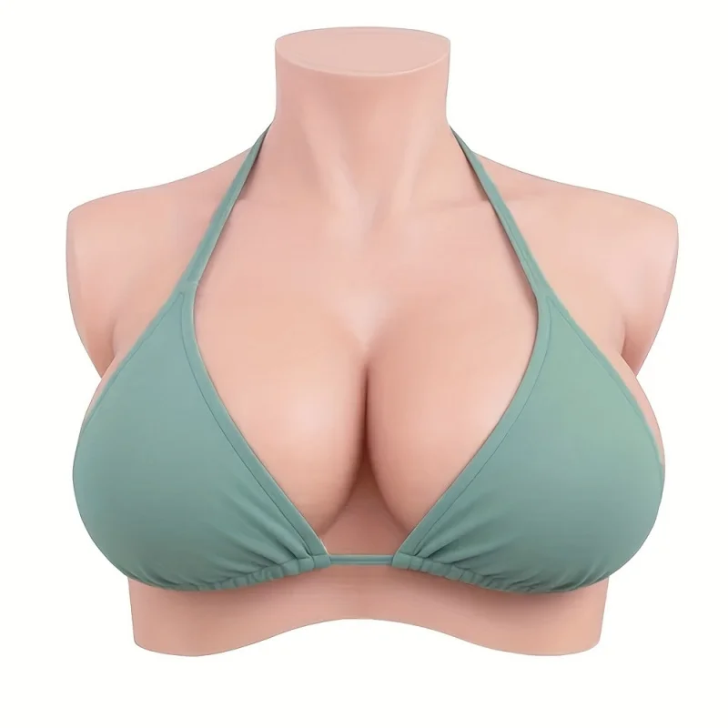 Simulated Silicone Chest Plate False Breast C- G Cup, Suitable for Crossing the Transgender Drag Lady Mastectomy Breastplate