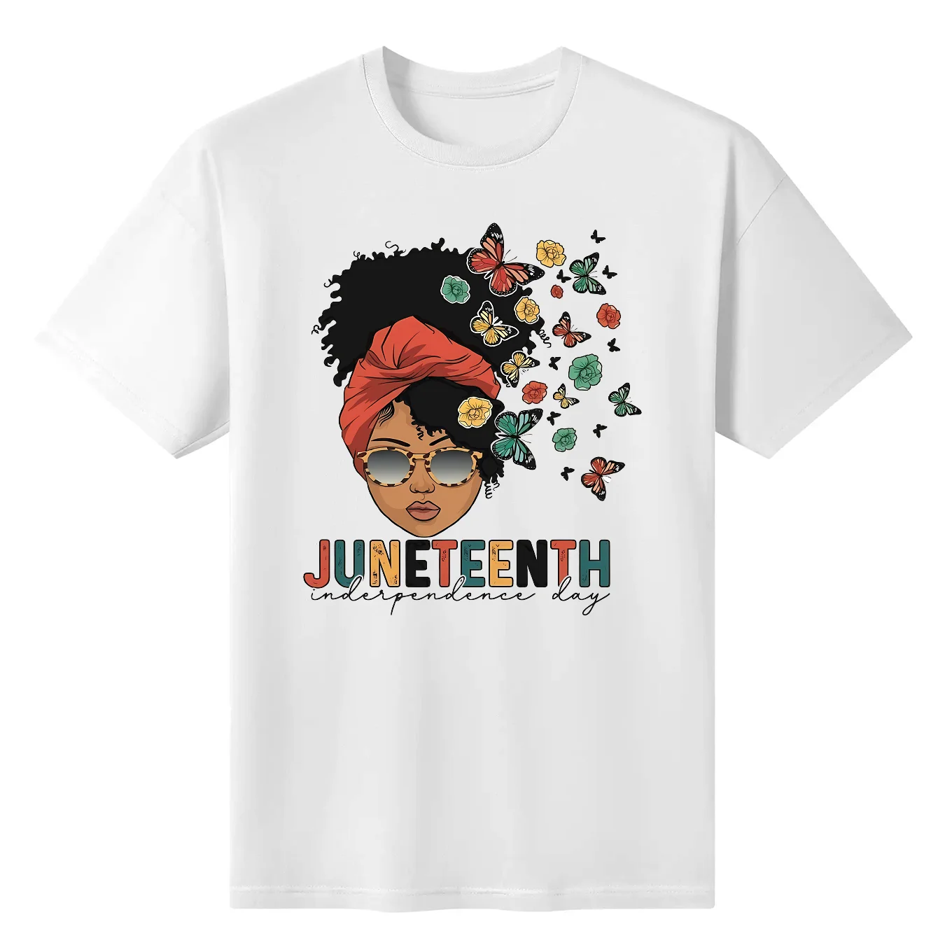 

Women's Round Neck Casual T Shirt Juneteenth Pattern Printed Short Sleeve Tops Fashion Harajuku Y2k Freedom Festival Women's