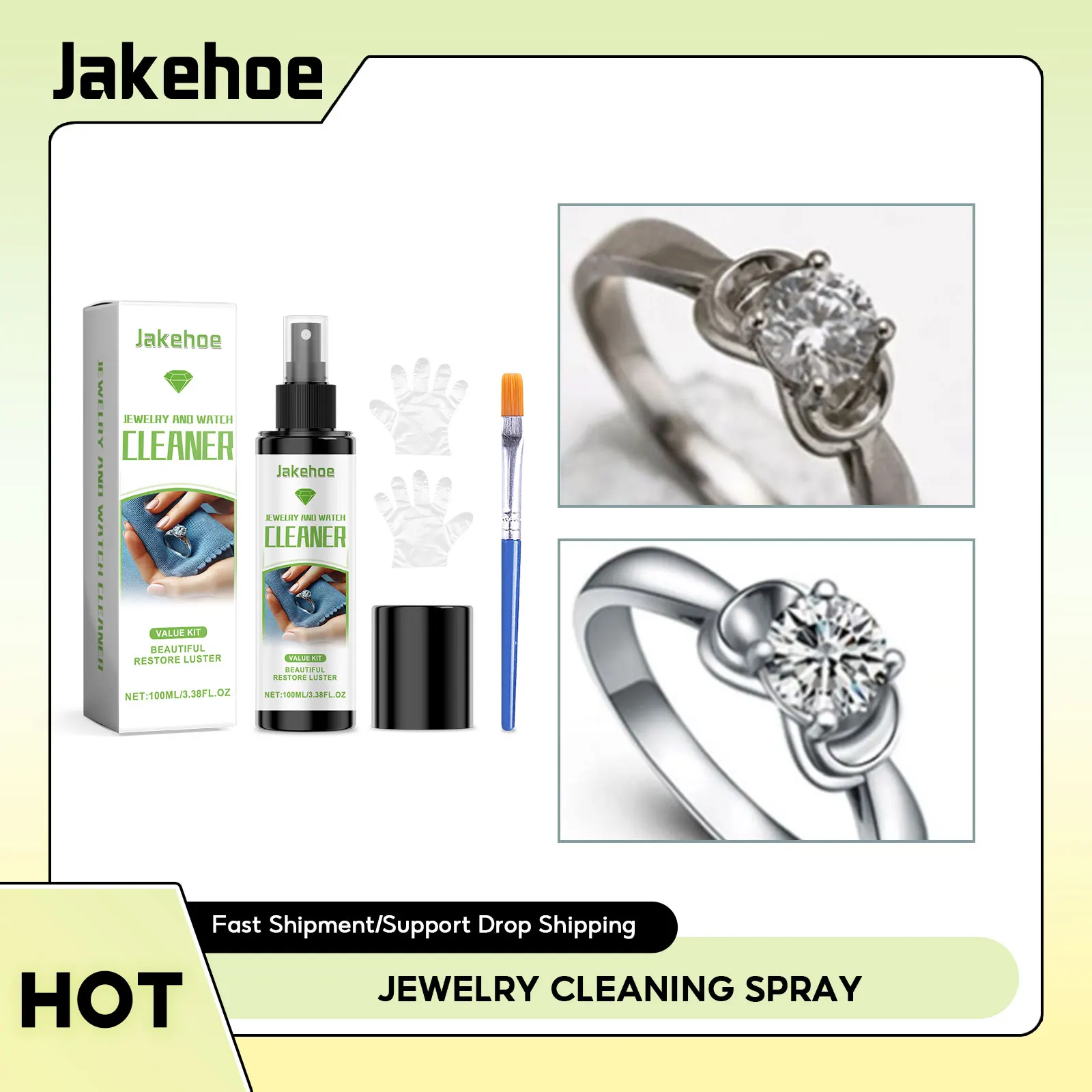 Jewelry Cleaning Spray Watch Cleaning Solution Stain Rust Dirt Removal Gold Polisher Long-Lasting Shine Diamonds Cleaning Liquid