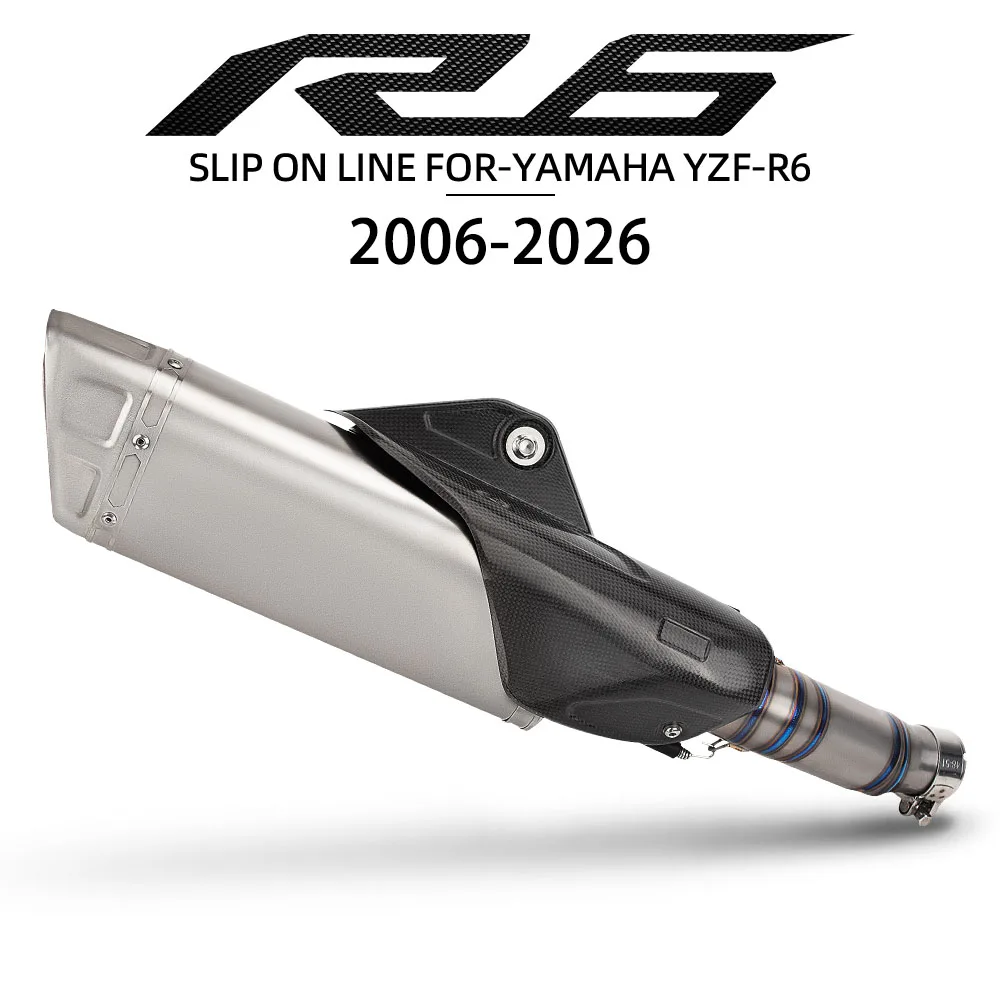 

R6 motobike exhaust pipe For Yamaha YZF-R6 2006-2026 Motorcycle Exhaust tailpipe Muffler Slip On Racing kit