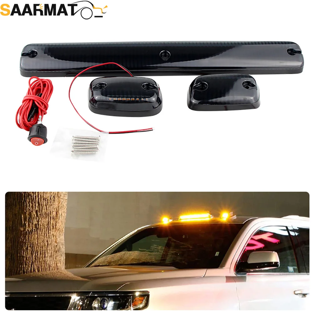 LED Roof Safety Marker Lights Warning Lamp Amber Light Fit For Chevy Silverado GMC Sierra Pickup truck Car Accessories